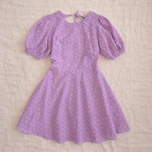 Olivaceous purple lavender mini dress with tie back detail. Size: S